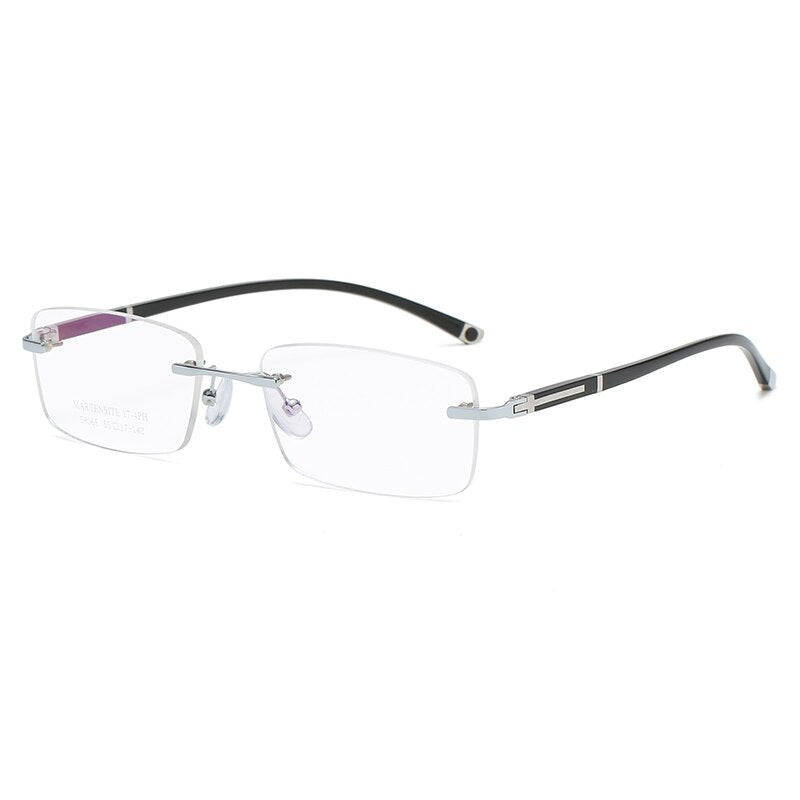 Zirosat 58065 Men's Eyeglasses Alloy Titanium Rimless Rimless Zirosat silver  