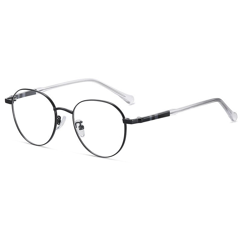 KatKani Unisex Full Rim Acetate Alloy Frame Eyeglasses K1922 Full Rim KatKani Eyeglasses Black  