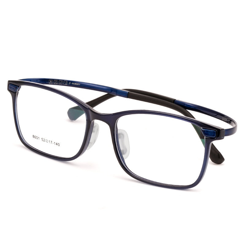 KatKani Unisex Full Rim TR 90 Resin Titanium Steel Screwless Frame Eyeglasses K8601 Full Rim KatKani Eyeglasses Dark Blue  