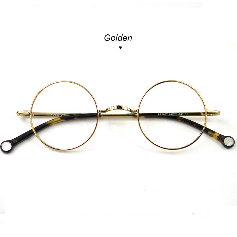 Hdcrafter Unisex Full Rim Round Alloy Frame Eyeglasses Ps7087 Full Rim Hdcrafter Eyeglasses Golden  