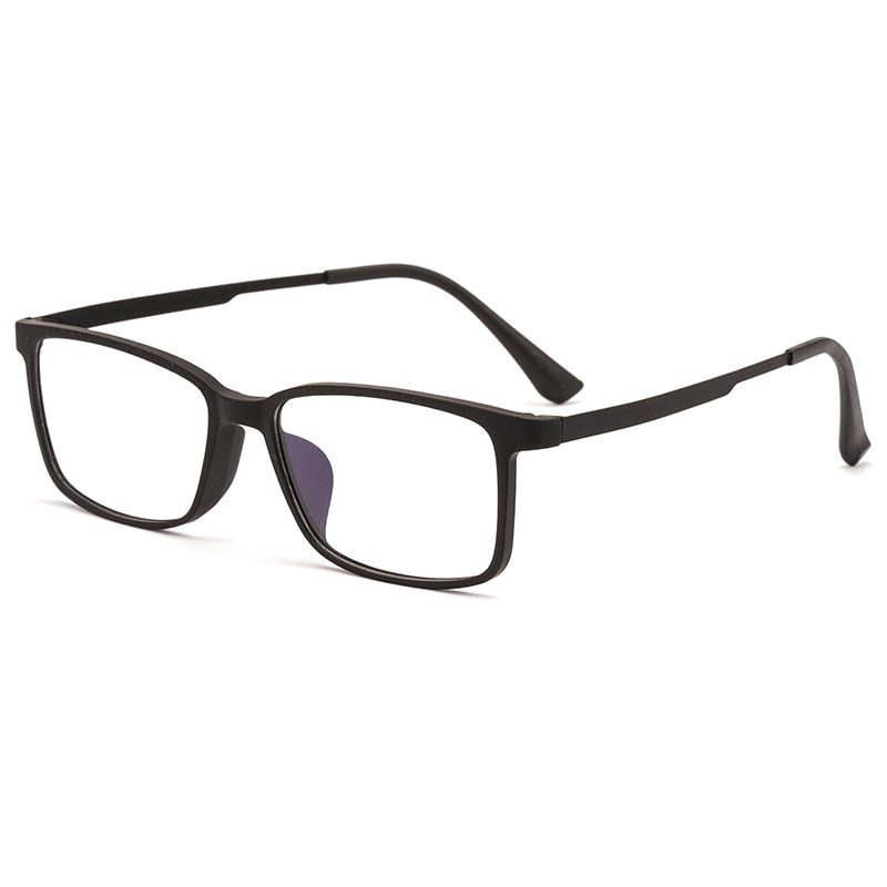 KatKani Men's Full Rim Square TR 90 Resin Alloy Frame Eyeglasses K3063 Full Rim KatKani Eyeglasses Black  