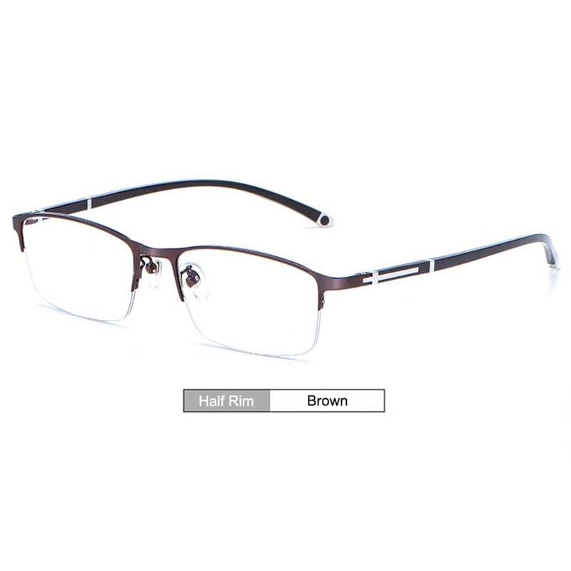 Hotochki Unisex Full/Semi Rim Alloy Frame Eyeglasses P9211 Semi Rim Hotochki HalfRim0Brown  