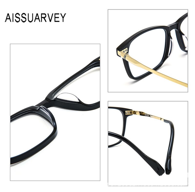 Aissuarvey Titanium Acetate Plated Full Rim Frame Men's Eyeglasses Full Rim Aissuarvey Eyeglasses   