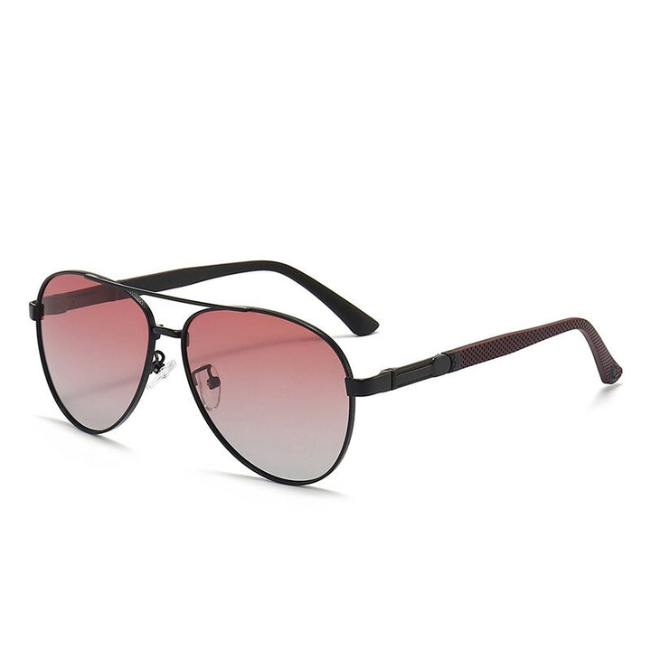 KatKani Men's Full Rim Alloy Aviator Frame Polarized Sunglasses Y2956 Sunglasses KatKani Sunglasses Black Pink Other 