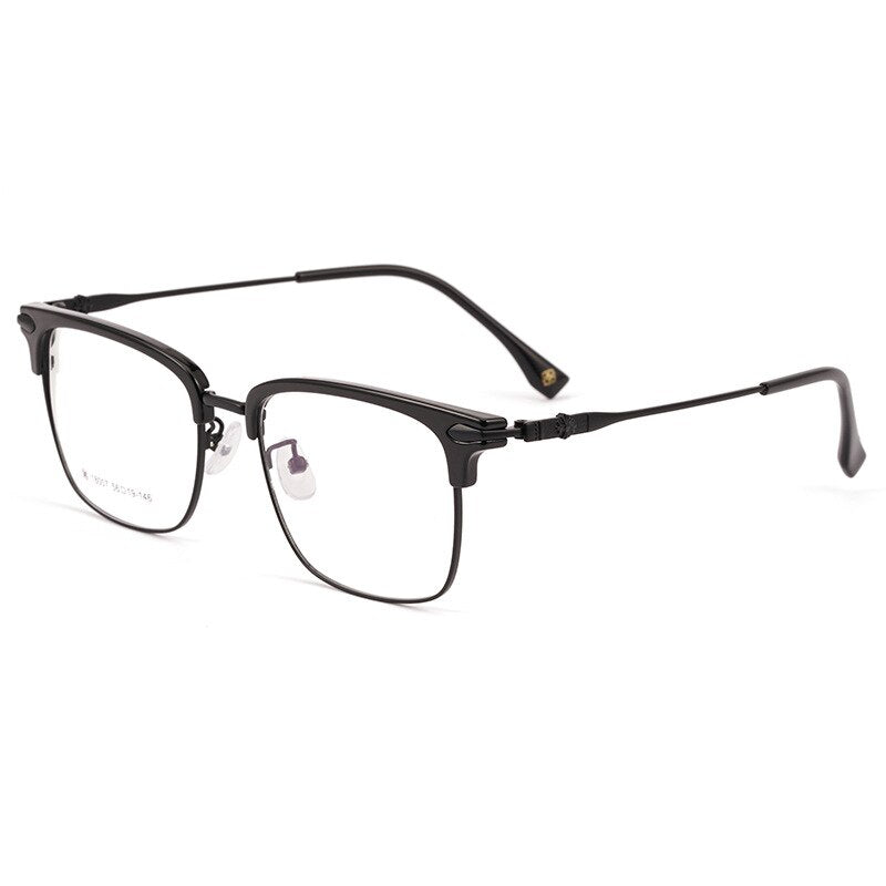 KatKani Men's Full Rim Square Alloy Frame Eyeglasses K18007 Full Rim KatKani Eyeglasses Black  