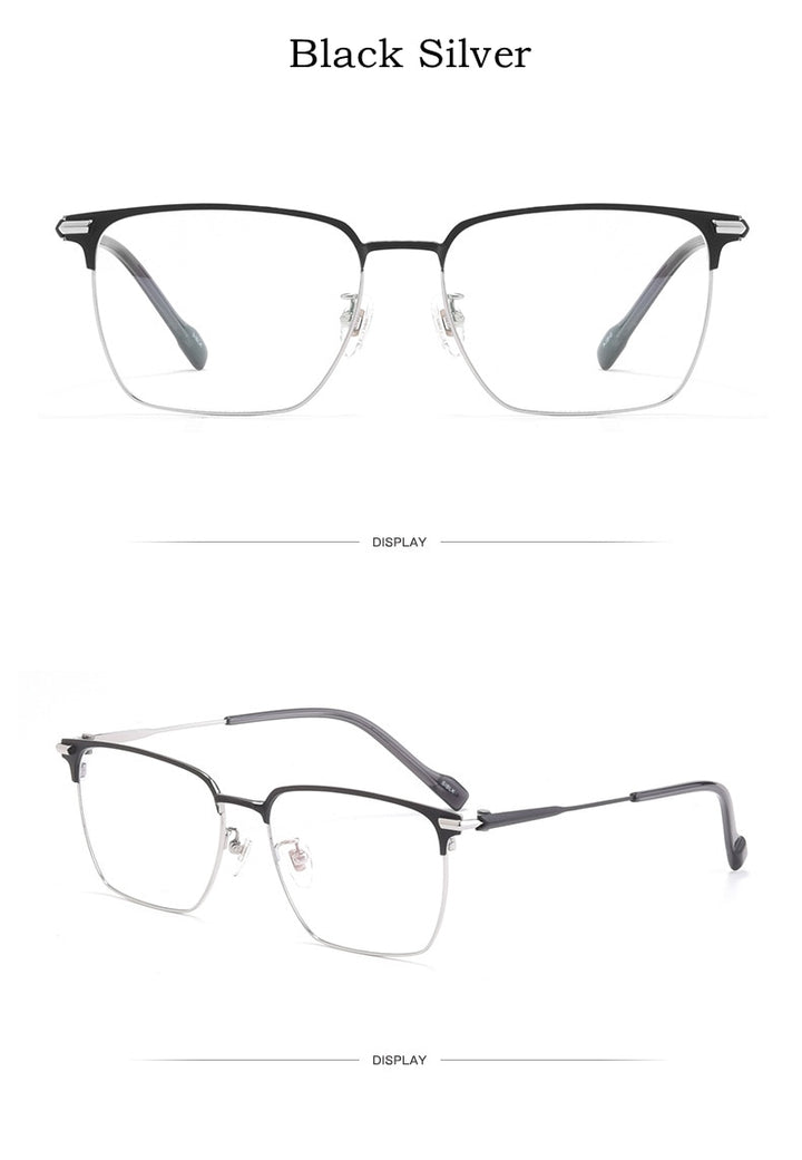 Yimaruili Men's Full Rim IP Plated β Titanium Square Frame Eyeglasses 80126 Full Rim Yimaruili Eyeglasses   