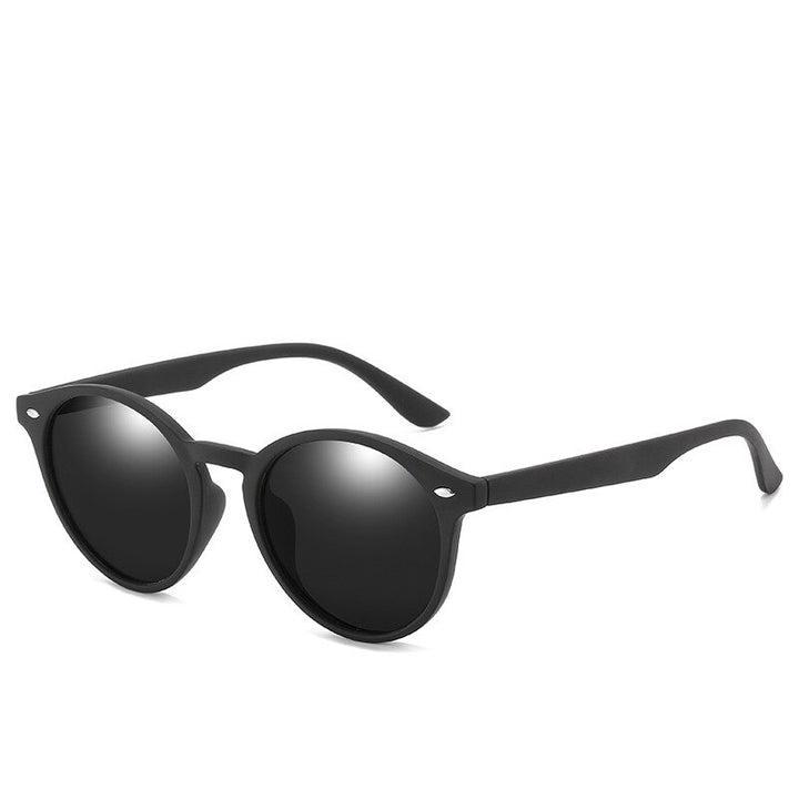 Yimaruili Unisex Full Rim TR 90 Resin Round Frame Polarized Sunglasses 180 Sunglasses Yimaruili Sunglasses Black black 