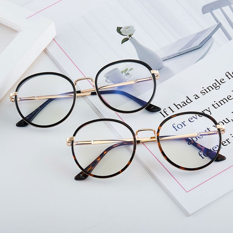 Hotony Women's Full Rim TR 90 Resin Round Frame Eyeglasses 7028 Full Rim Hotony   