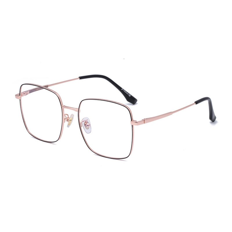 Hotony Unisex Full Rim Square Titanium Frame Eyeglasses 8004 Full Rim Hotony Black Rose Gold  