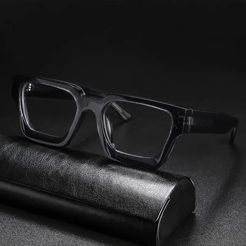 Gatenac Unisex Full Rim Square Acetate Frame Eyeglasses Gxyj724 - Gray