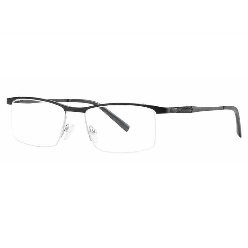Hotony Unisex Semi Rim Square Alloy Frame Eyeglasses 6303 Semi Rim Hotony black  