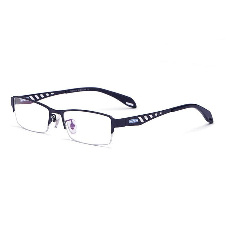 Reven Jate Xs505 Half Rim Eyeglasses Frame Semi-Rim Glasses Frame For Men's Eyewear Semi Rim Reven Jate blue  