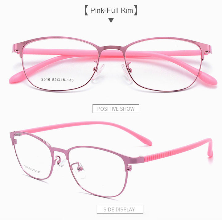 Hotony Unisex Full/Semi Rim Alloy Frame Eyeglasses 2516 Semi Rim Hotony   