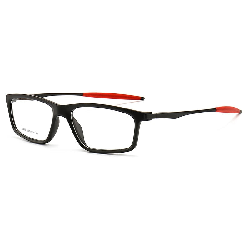 Hotochki Unisex Full Rim PC Plastic Resin Frame Eyeglasses 5812 Full Rim Hotochki Black Red  