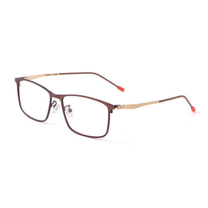 Hotochki Men's Full Rim Alloy Frame Eyeglasses 8835 Full Rim Hotochki Auburn  