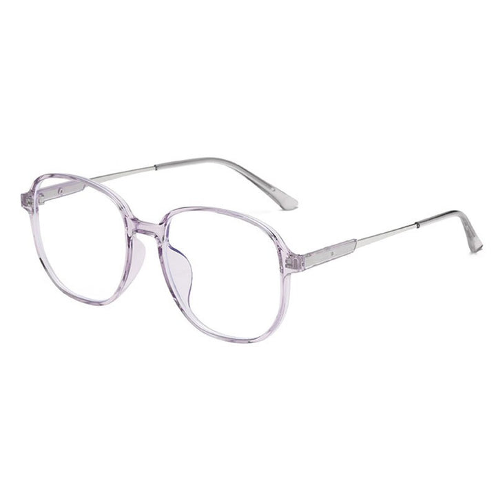 Hotony Unisex Full Rim Polygonal Square TR 90 Resin Frame Eyeglasses 60153 Full Rim Hotony Purple  