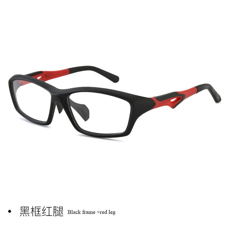 Men's Full Rim TR90 Frame Sport Eyeglasses Zt9233 Sport Eyewear Bclear black red  