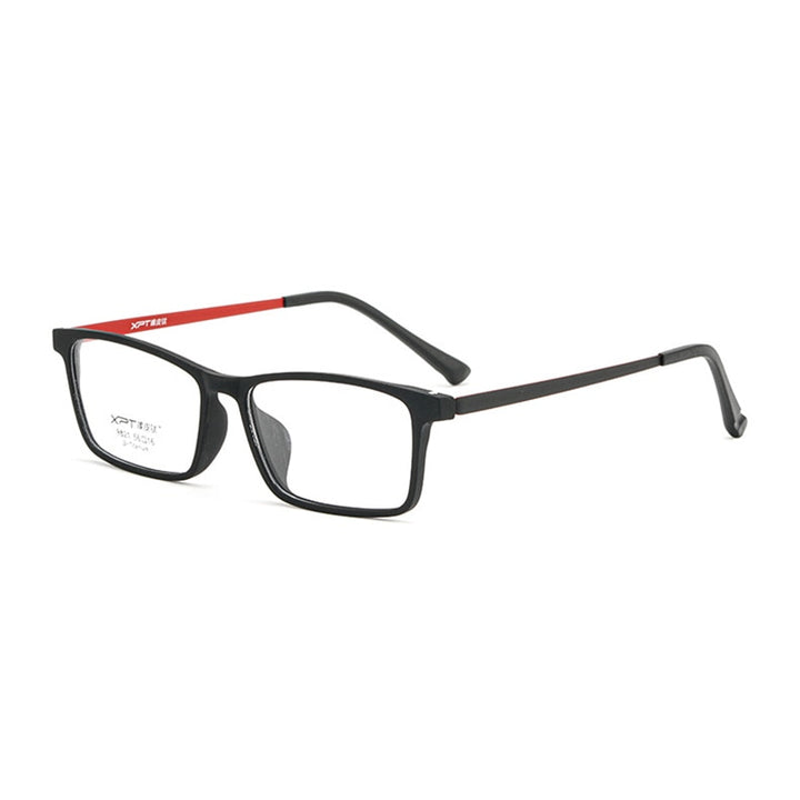Hotony Unisex Full Rim Rectangle TR 90 Resin B Titanium Frame Eyeglasses 9821 Full Rim Hotony Red  