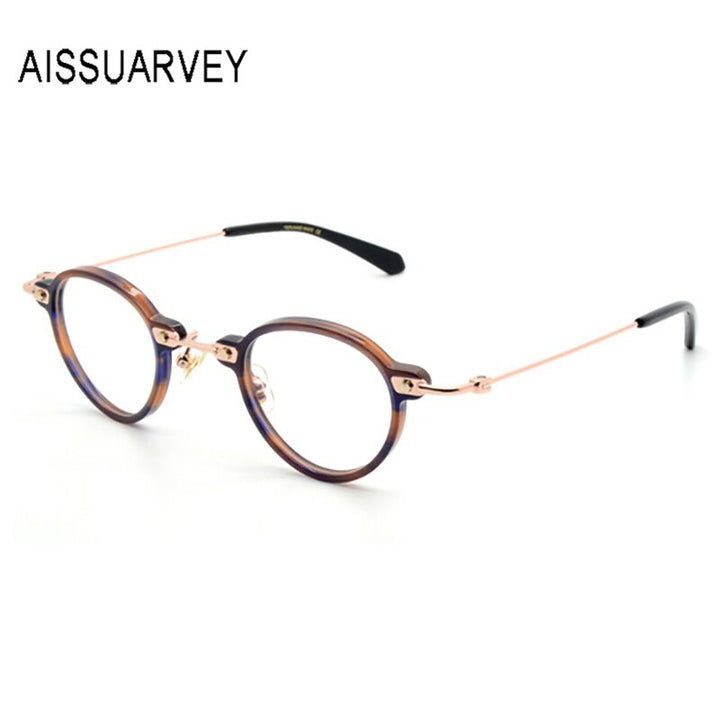 Aissuarvey Acetate Alloy Small Round Full Rim Women's Eyeglasses Full Rim Aissuarvey Eyeglasses   