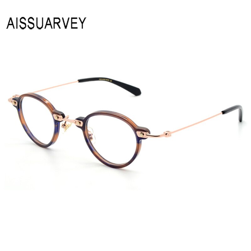 Aissuarvey Acetate Alloy Small Round Full Rim Women's Eyeglasses Full Rim Aissuarvey Eyeglasses   