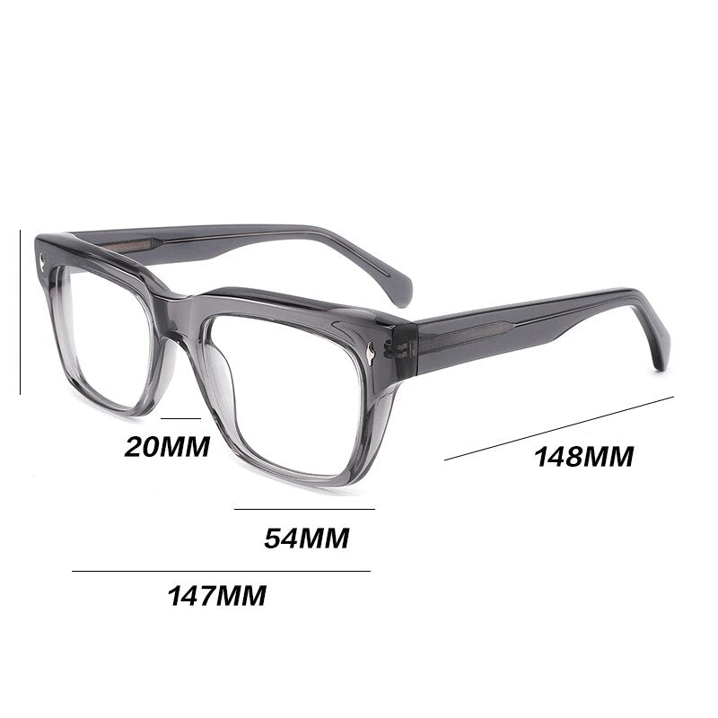 Gatenace Unisex Full Rim Square Acetate Frame Eyeglasses Gxyj656 Full Rim Gatenac   