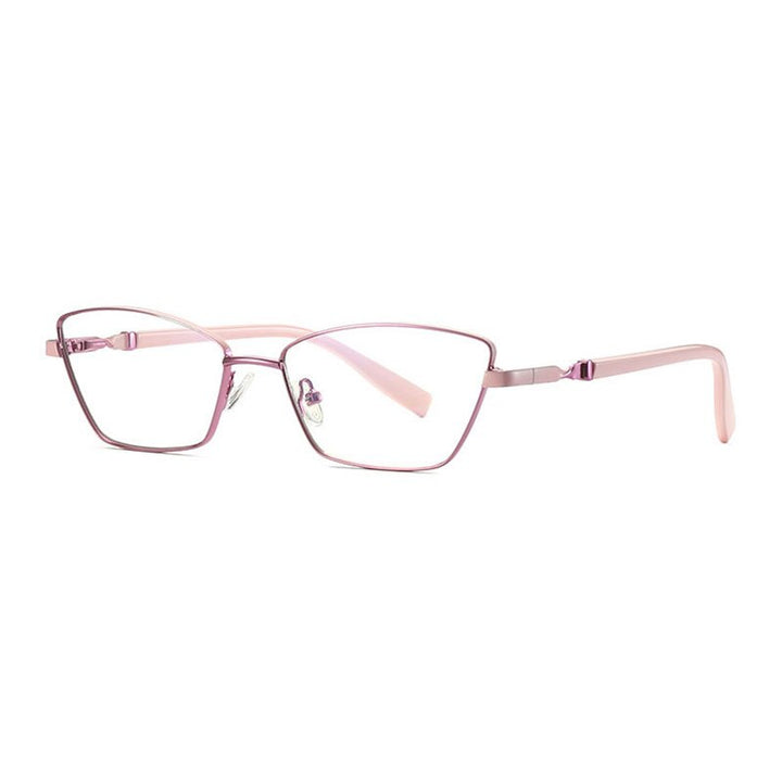 Hotony Women's Full Rim Cat Eye Alloy Front Frame Eyeglasses 3012 Full Rim Hotony Purple Pink  