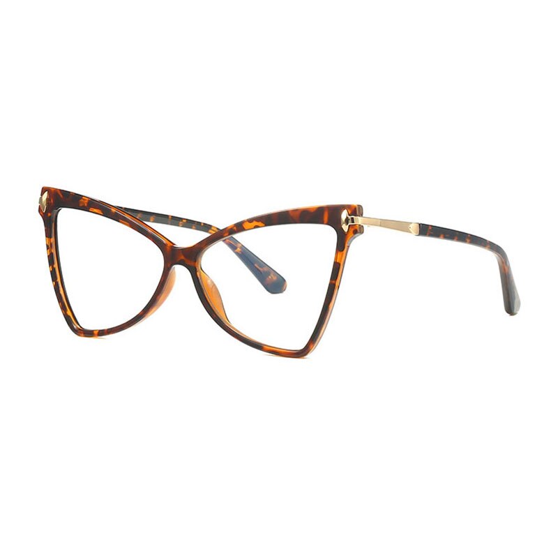 Hotony Women's Full Rim Cat Eye TR 90 Frame Eyeglasses 2077 Full Rim Hotony Leopard  