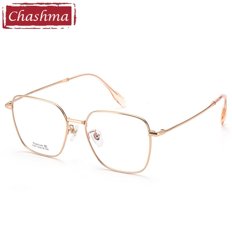 Unisex Titanium Full Rim Frame Eyeglasses 1127 Full Rim Chashma Rose Gold  
