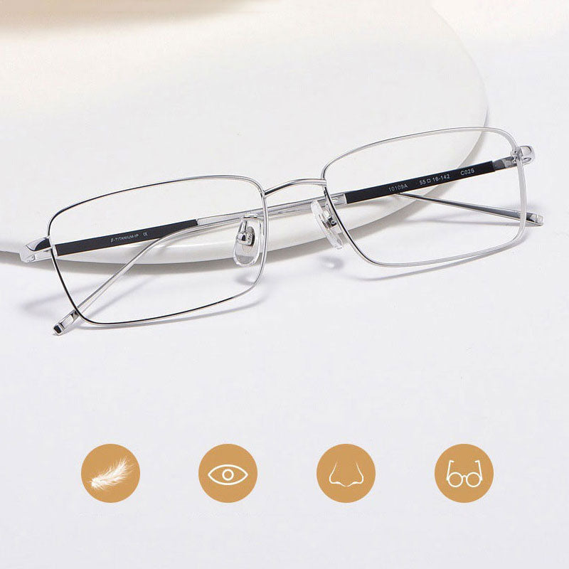 Hotochki Unisex Full Rim Beta Titanium Electro Plated Frame Eyeglasses 10109 Full Rim Hotochki   