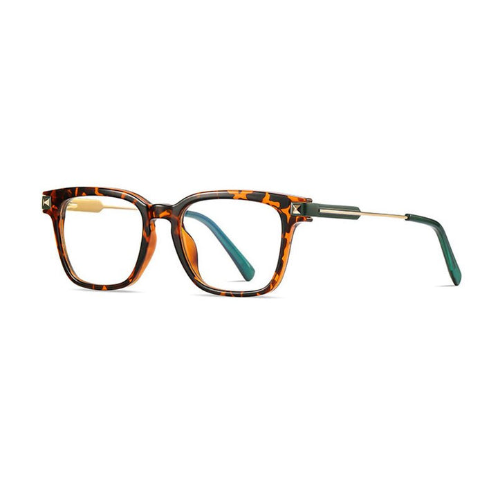 Hotony Unisex Full Rim Square TR 90 Frame Eyeglasses 2068 Full Rim Hotony Leopard  
