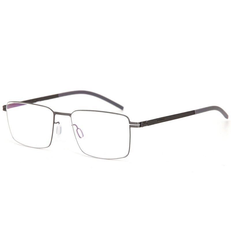 Muzz Men's Full Rim Square Stainless Steel Alloy Screwless Frame Eyeglasses Full Rim Muzz gray  