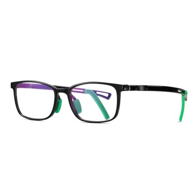 Ralferty Kids' Eyeglasses Flexible Tr90 D5109 Frame Ralferty C1 Shiny Black  