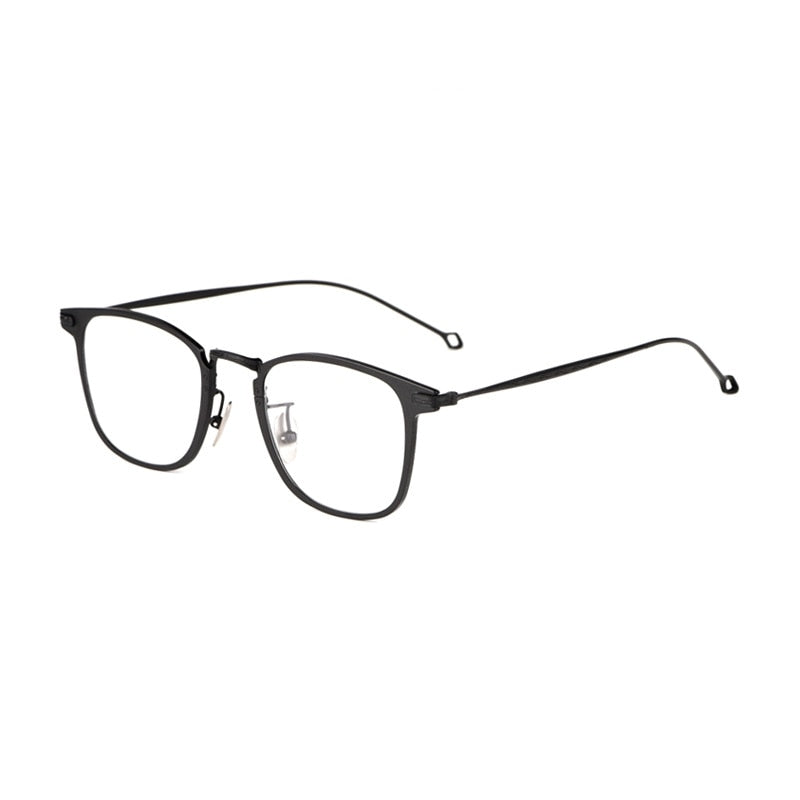 Yimaruili Men's Full Rim Titanium Frame Eyeglasses 4921 Full Rim Yimaruili Eyeglasses Black  