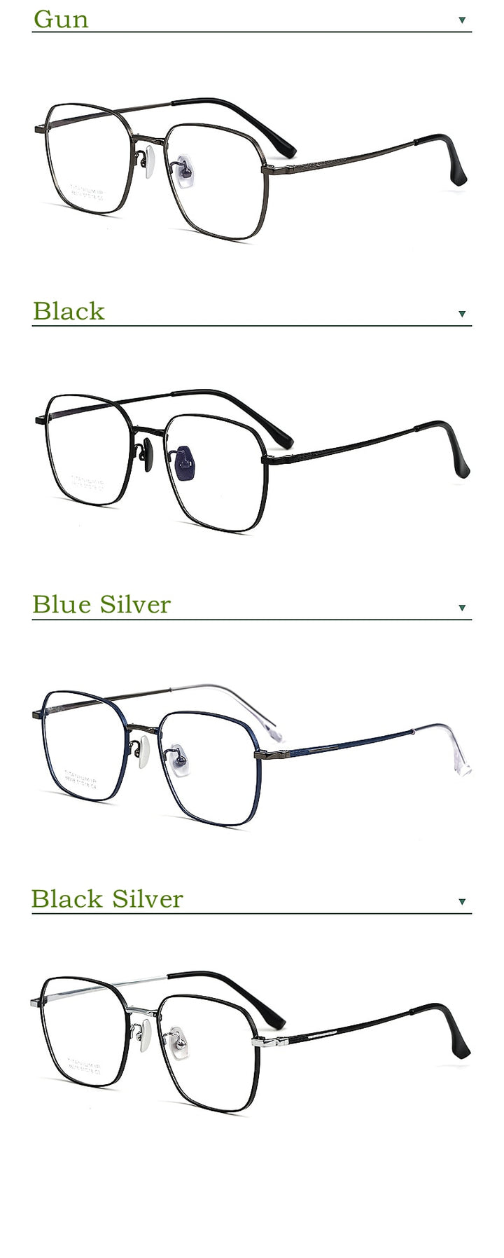 Yimaruili Unisex Full Rim Square Titanium IP Frame Eyeglasses  88318K Full Rim Yimaruili Eyeglasses   