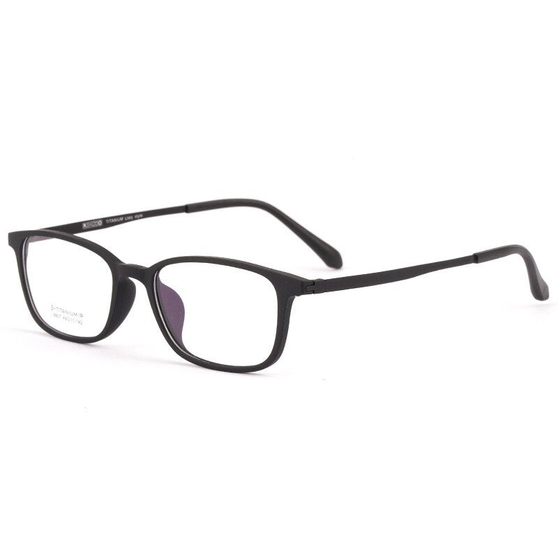 Hdcrafter Unisex Full Rim Square Tr 90 Titanium Frame Eyeglasses 8807 Full Rim Hdcrafter Eyeglasses Black  