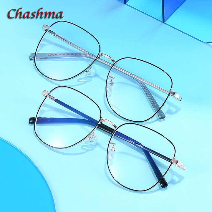 Chashma Ochki Unisex Large Round Square  Stainless Steel Eyeglasses 7214 Frame Chashma Ochki   
