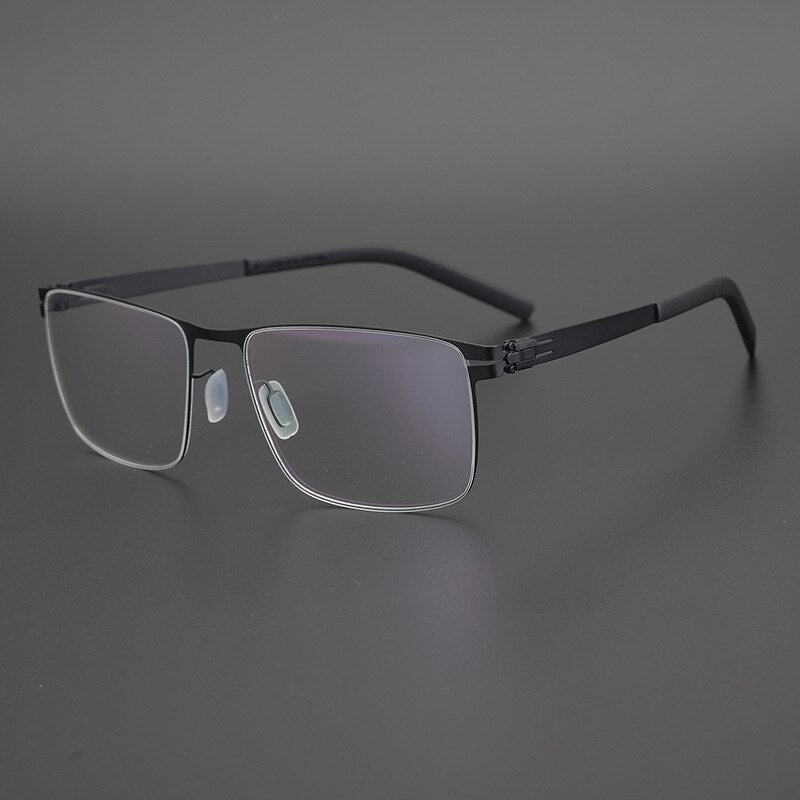 Gatenac Unisex Full Rim Square Titanium Alloy Screwless Frame Eyeglasses Gxyj655 Full Rim Gatenac 4  