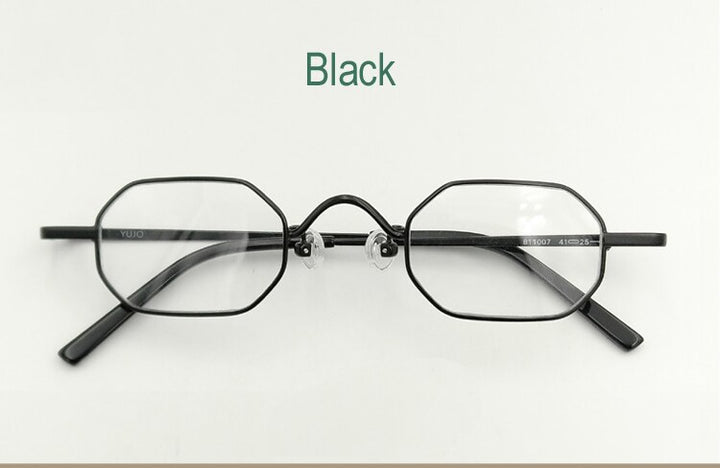 Unisex Irregular Octagonal Myopic Reading Glasses 811007 Reading Glasses Yujo China 0 black