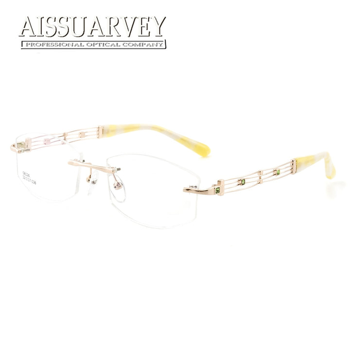 Aissuarvey Women's Rimless Alloy Frame Eyeglasses Rhinestones As58126 Rimless Aissuarvey Eyeglasses Default Title  