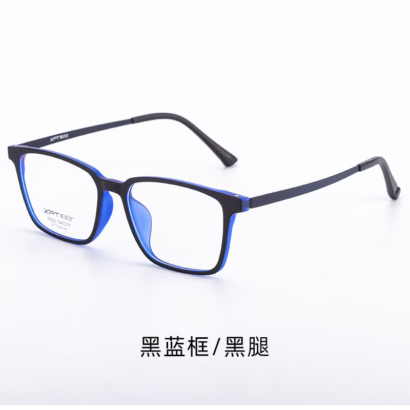 Unisex Full Rim Square Plastic Titanium Frame Eyeglasses Yy9822 Full Rim Bclear Black Blue  