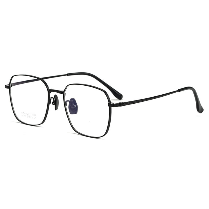 Yimaruili Unisex Full Rim Square Titanium IP Frame Eyeglasses  88318K Full Rim Yimaruili Eyeglasses Black  