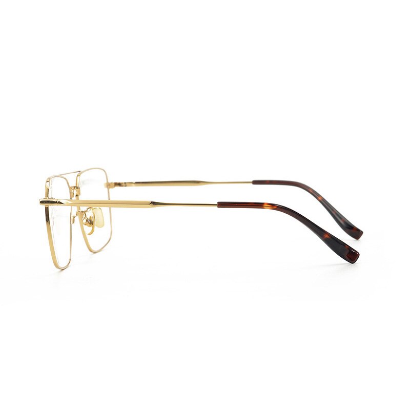 Aissuarvey Double Bridge Titanium Alloy Full Rim Square Unisex Eyeglasses Full Rim Aissuarvey Eyeglasses Gold  