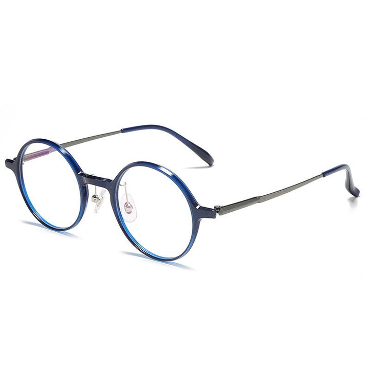 Aissuarvey Full Round Rim Titanium Acetate Frame Eyeglasses Unisex Frame Aissuarvey Eyeglasses Blue  