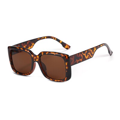 Ralferty Women's Square Frame Sunglasses W95098 Sunglasses Ralferty C1 Leopard - Brown China As picture