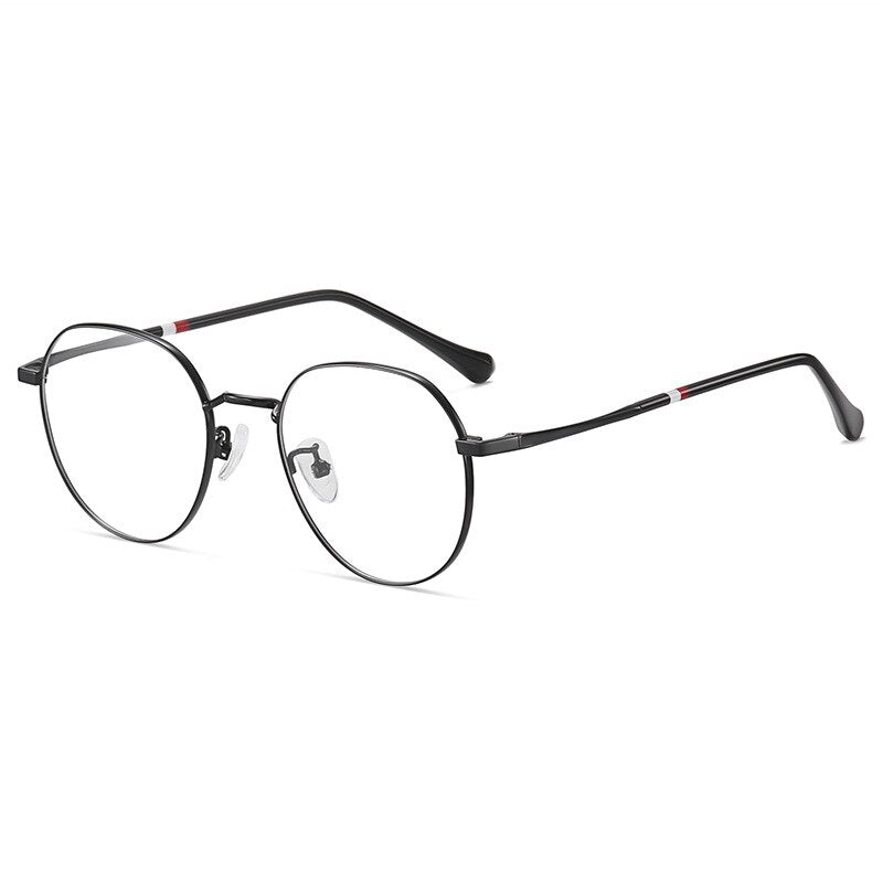 Yimaruili Unisex Full Rim Round Alloy Frame Eyeglasses Y1919 Full Rim Yimaruili Eyeglasses Black  