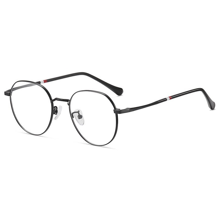 Yimaruili Unisex Full Rim Round Alloy Frame Eyeglasses Y1919 Full Rim Yimaruili Eyeglasses Black  