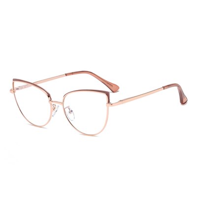 Ralferty Women's  Full Rim Square Cat Eye Alloy Eyeglasses Full Rim Ralferty C7 Cameo As picture 