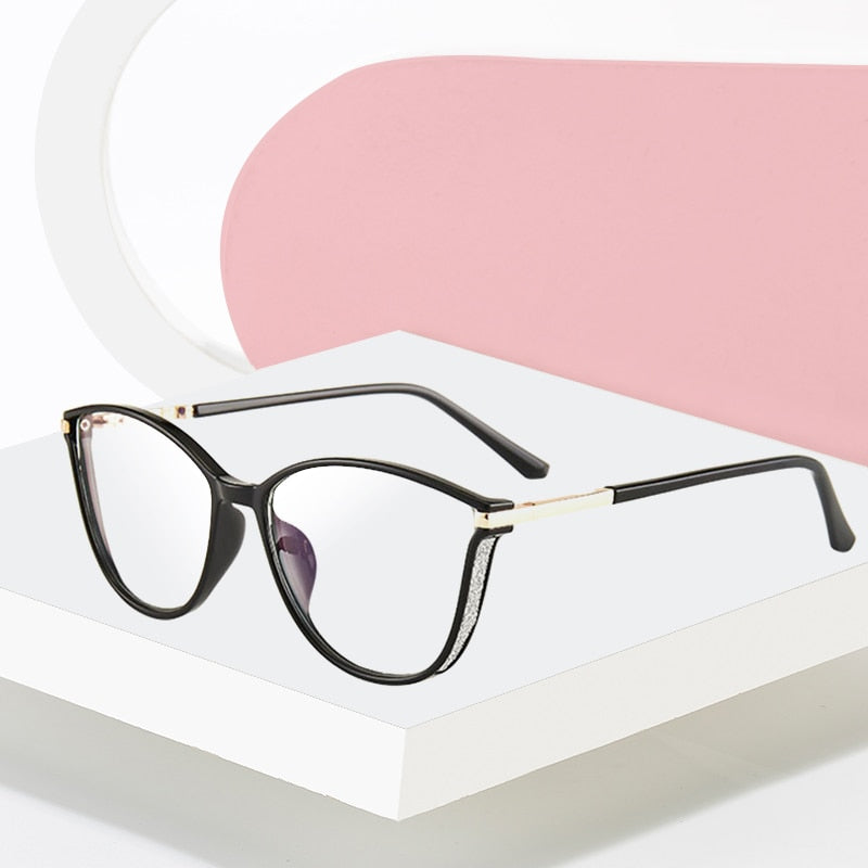 Hotony Women's Full Rim TR 90 Resin Cat Eye Frame Eyeglasses 7041 Full Rim Hotony   