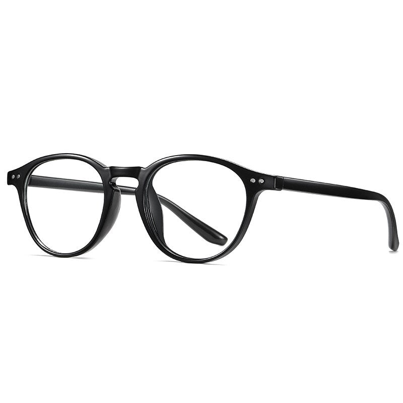 Reven Jate 2318 Tr-90 Unisex Eyeglasses Full Rim Flexible Full Rim Reven Jate shiny black  