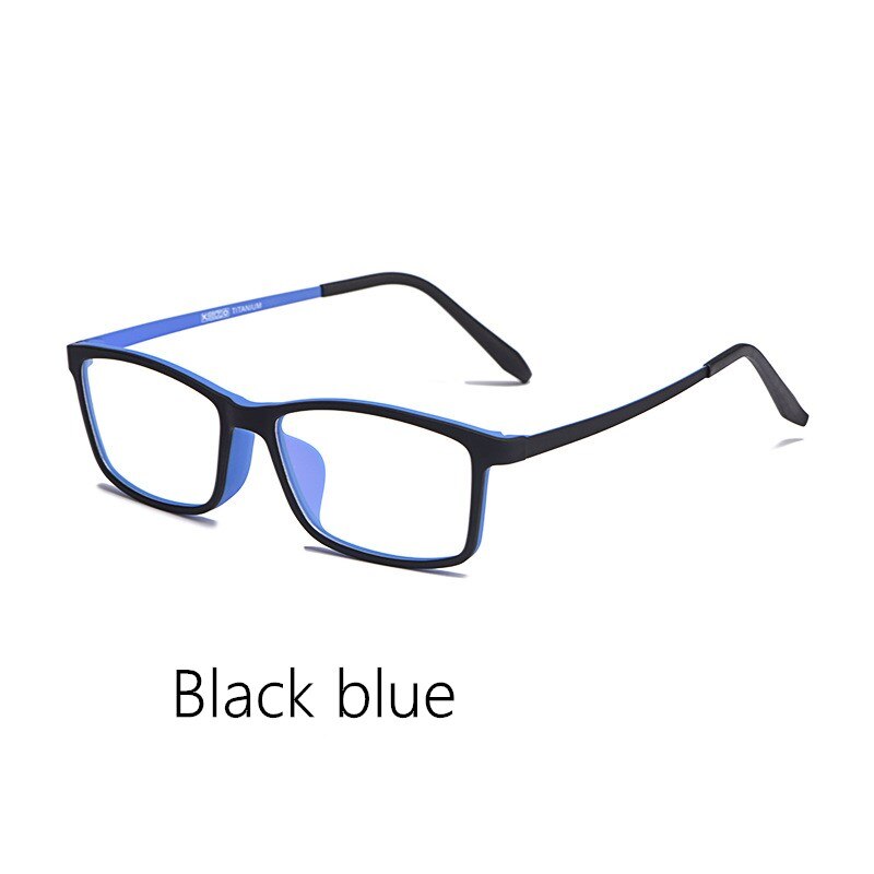 Yimaruili Unisex Full Rim Square Tr 90 Titanium Eyeglasses HR3048 Full Rim Yimaruili Eyeglasses Black blue  